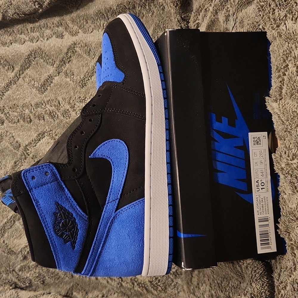 Nike Air Jordan 1 Retro High OG - Black/Royal Blue - US Mens Size 10.5